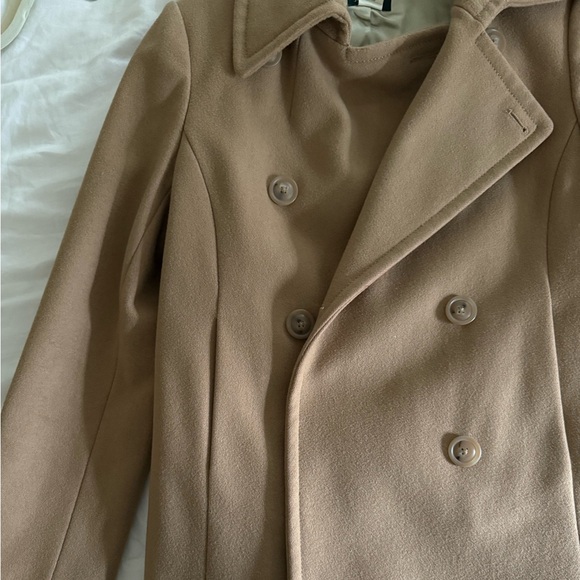 Tan Double-Breasted Peacoat - Picture 2 of 5